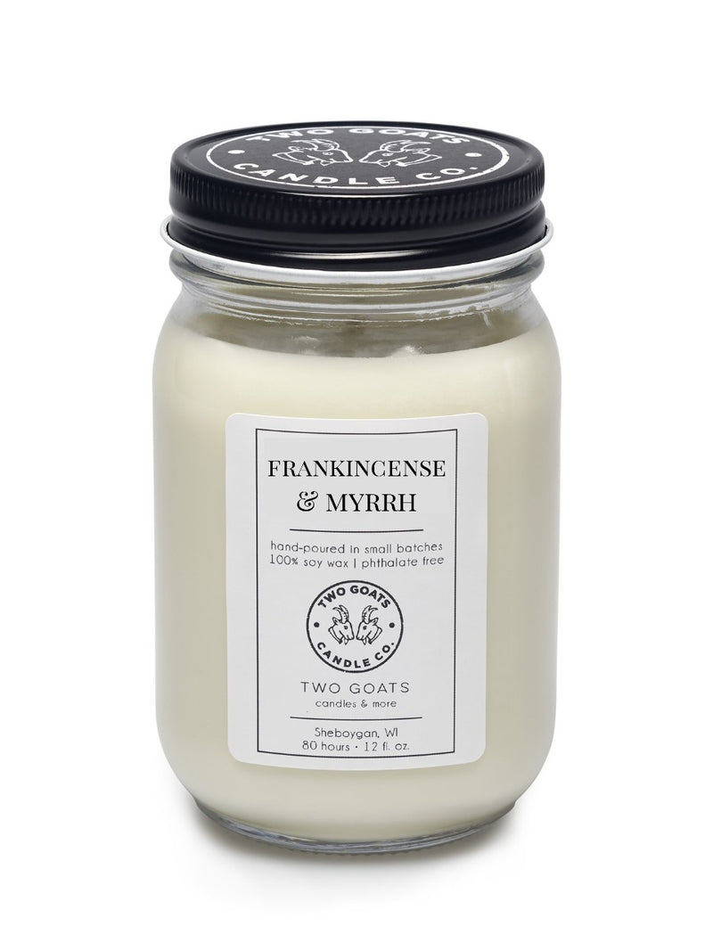 Frankincense and Myrrh  Shop 12 oz Soy Candle Online – Two Goats Candle Co